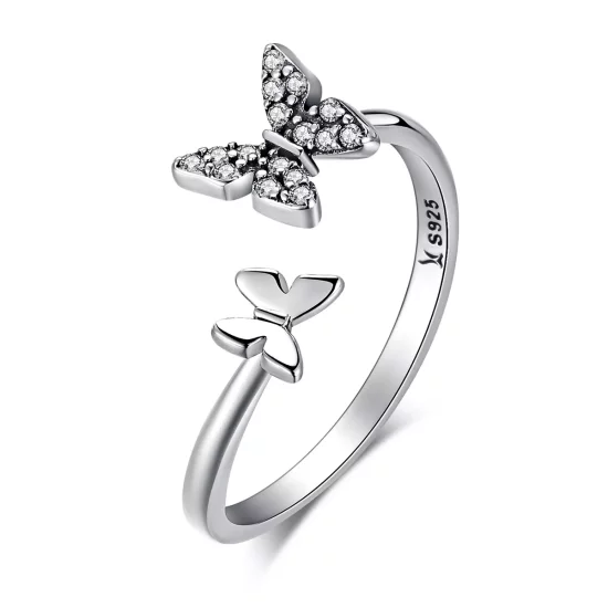 (imagen para) Anillo de Baile de Mariposa de Estilo Pandora en Plata - SCR087