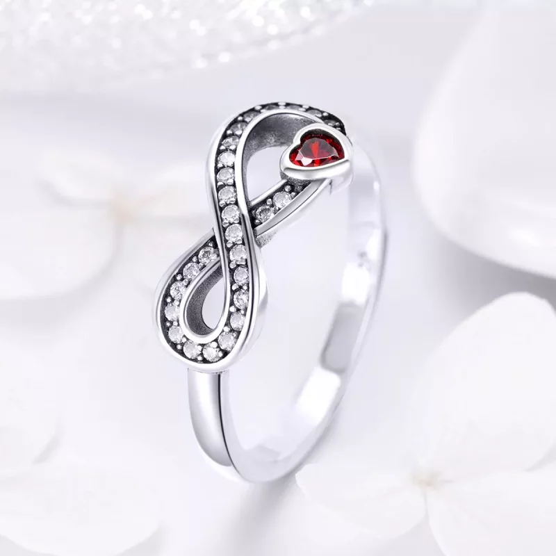 (imagen para) Anillo de corazón duradero estilo Pandora de plata - SCR415 - Ver 2