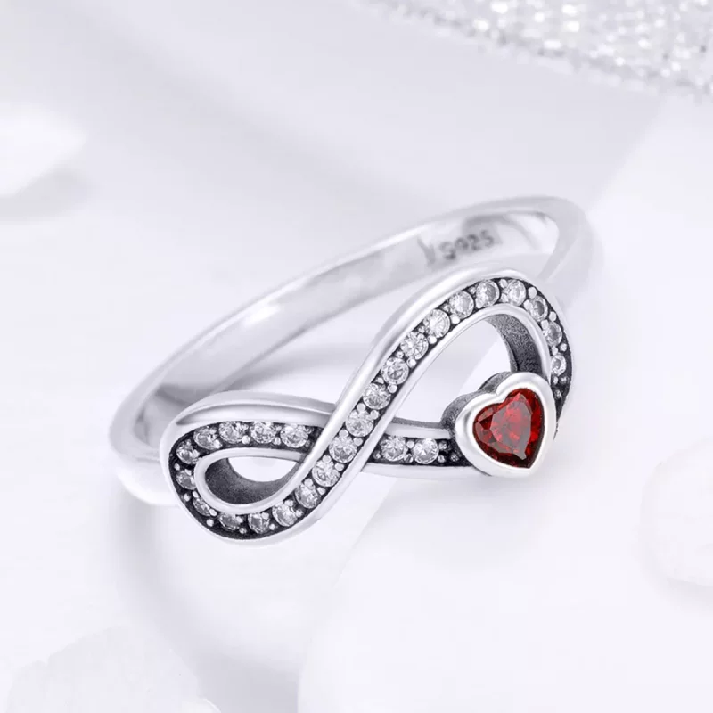 (imagen para) Anillo de corazón duradero estilo Pandora de plata - SCR415 - Ver 3
