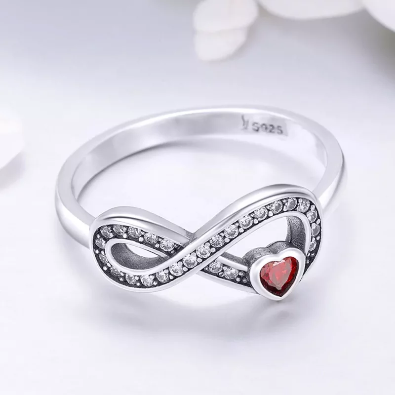 (imagen para) Anillo de corazón duradero estilo Pandora de plata - SCR415 - Ver 4