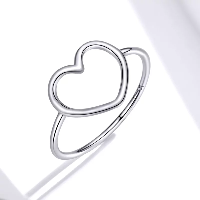 (imagen para) Anillo de corazón plateado estilo Pandora - SCR641 - Ver 2