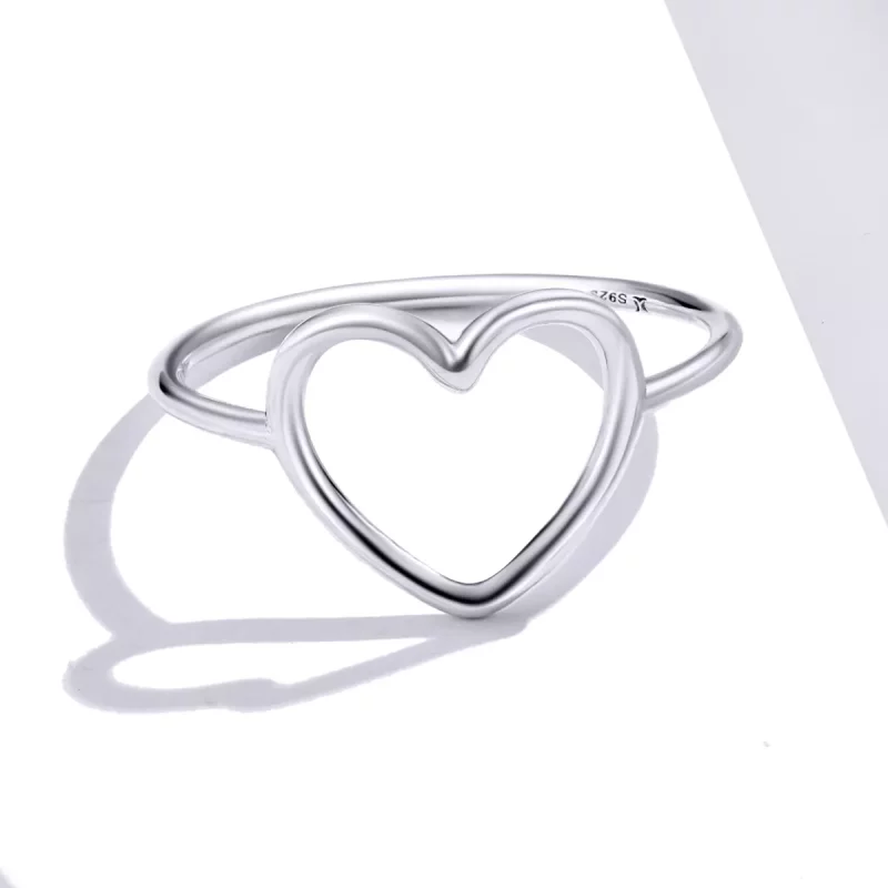 (imagen para) Anillo de corazón plateado estilo Pandora - SCR641 - Ver 3