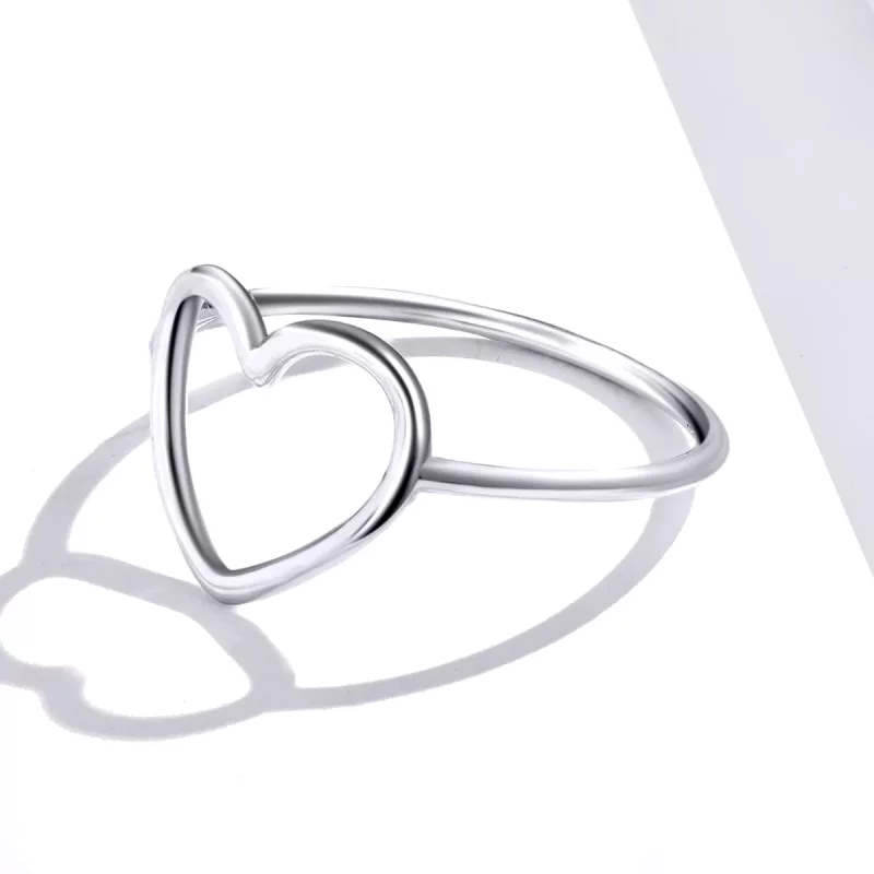 (imagen para) Anillo de corazón plateado estilo Pandora - SCR641 - Ver 4