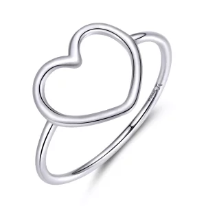 (imagen para) Anillo de corazón plateado estilo Pandora - SCR641