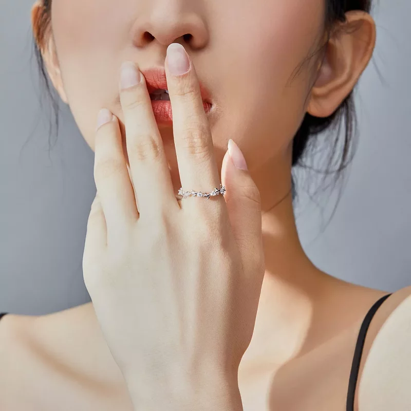 (imagen para) Anillo de Corona de Flores Plateado al estilo de Pandora - SCR625 - Ver 5