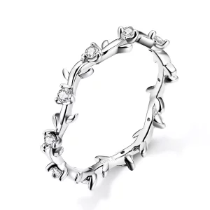 (imagen para) Anillo de Corona de Flores Plateado al estilo de Pandora - SCR625
