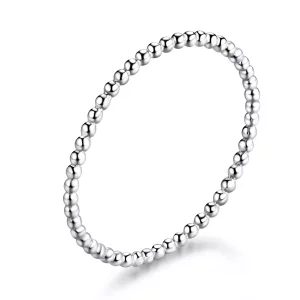 (imagen para) Anillo de cuentas plateadas al estilo de Pandora - SCR574