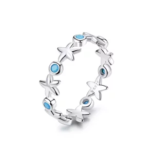 (imagen para) Anillo de Estilo Pandora con Estrella de Mar en Plata - SCR527