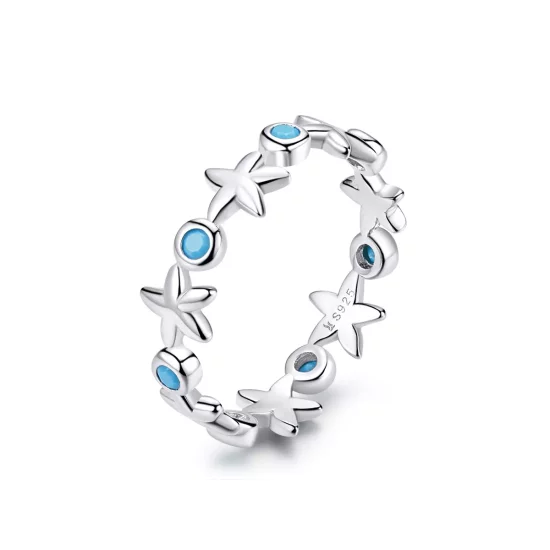 (imagen para) Anillo de Estilo Pandora con Estrella de Mar en Plata - SCR527