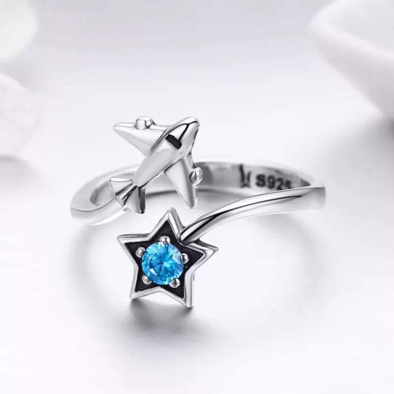 (imagen para) Anillo de estilo Pandora con estrella de plata Star Tours - SCR322 - Ver 5