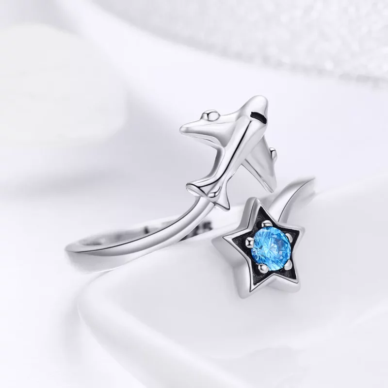 (imagen para) Anillo de estilo Pandora con estrella de plata Star Tours - SCR322 - Ver 6
