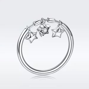 Anillo de estilo Pandora con estrellas guardianas de plata - SCR406 (imagen para) Anillo de estilo Pandora con estrellas guardianas de plata - SCR406
