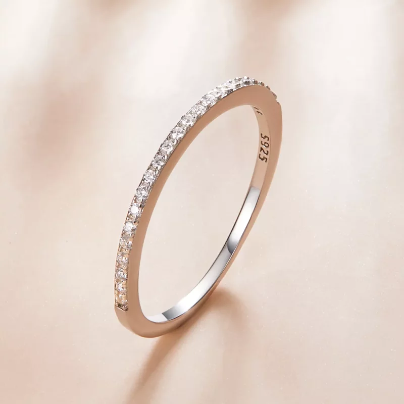 (imagen para) Anillo de Estilo Pandora con Halo de Arcángel - SCR740-WH - Ver 3