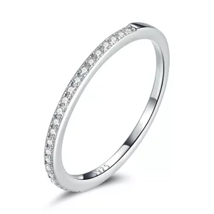 (imagen para) Anillo de Estilo Pandora con Halo de Arcángel - SCR740-WH