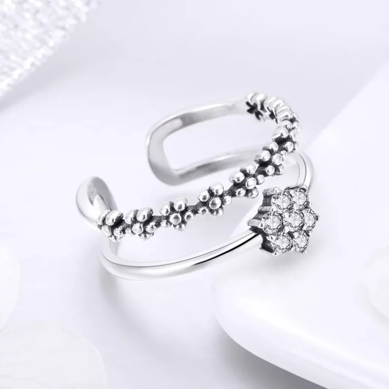 (imagen para) Anillo de estilo Pandora de plata con elegante temperamento - SCR428 - Ver 4