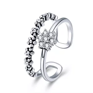 (imagen para) Anillo de estilo Pandora de plata con elegante temperamento - SCR428