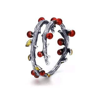 (imagen para) Anillo de estilo Pandora en plata con colores otoñales - SCR442
