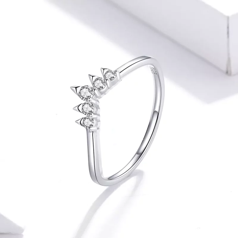 (imagen para) Anillo de estilo Pandora en plata con corona de princesa - SCR686 - Ver 2