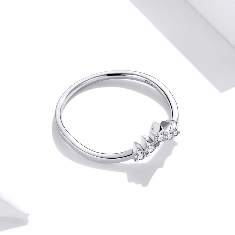 (imagen para) Anillo de estilo Pandora en plata con corona de princesa - SCR686 - Ver 3