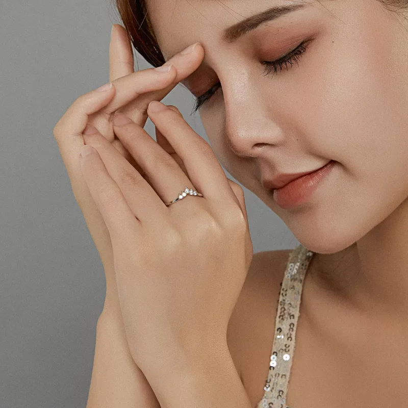 (imagen para) Anillo de estilo Pandora en plata con corona de princesa - SCR686 - Ver 5