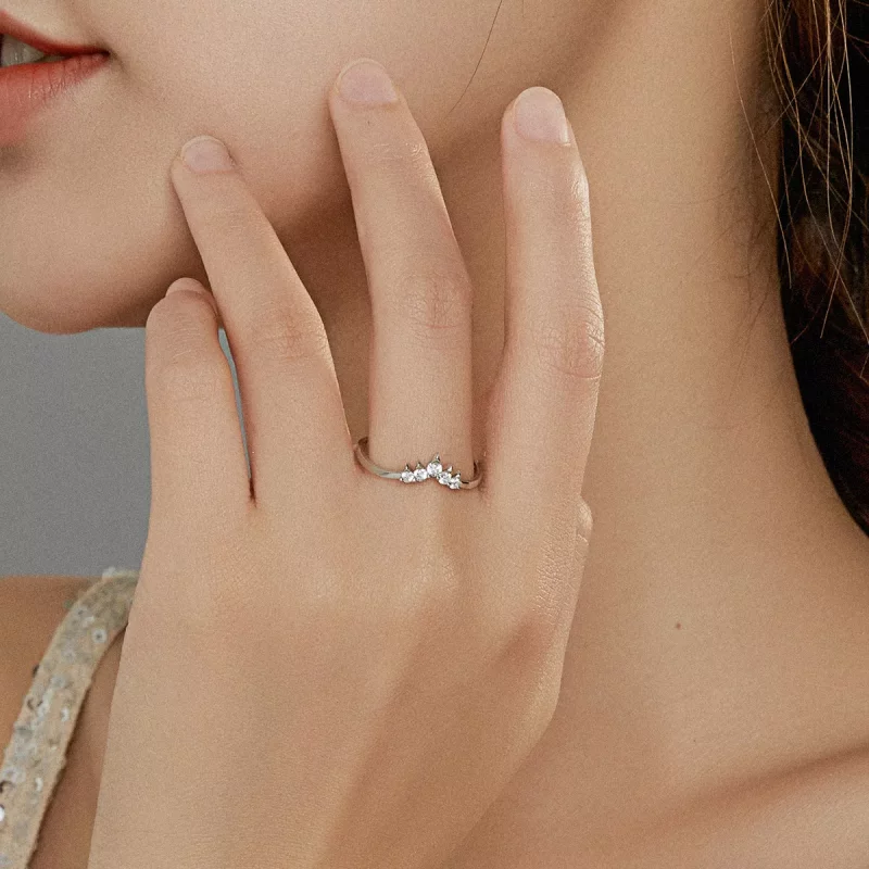 (imagen para) Anillo de estilo Pandora en plata con corona de princesa - SCR686 - Ver 7