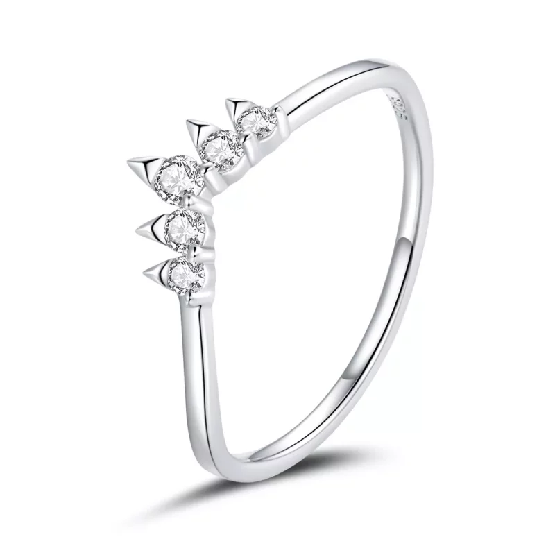 (imagen para) Anillo de estilo Pandora en plata con corona de princesa - SCR686