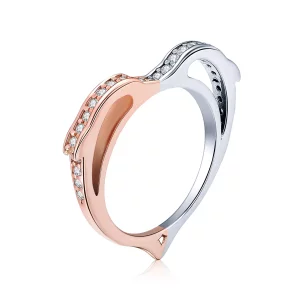 (imagen para) Anillo de estilo Pandora en plata y oro rosa con espíritu del océano - SCR418