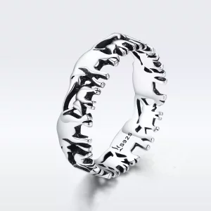 (imagen para) Anillo de familia de elefantes plateado al estilo de Pandora - SCR344