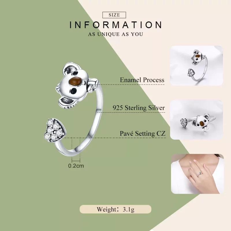 (imagen para) Anillo de hada adorable estilo Pandora en plata - SCR355 - Ver 4