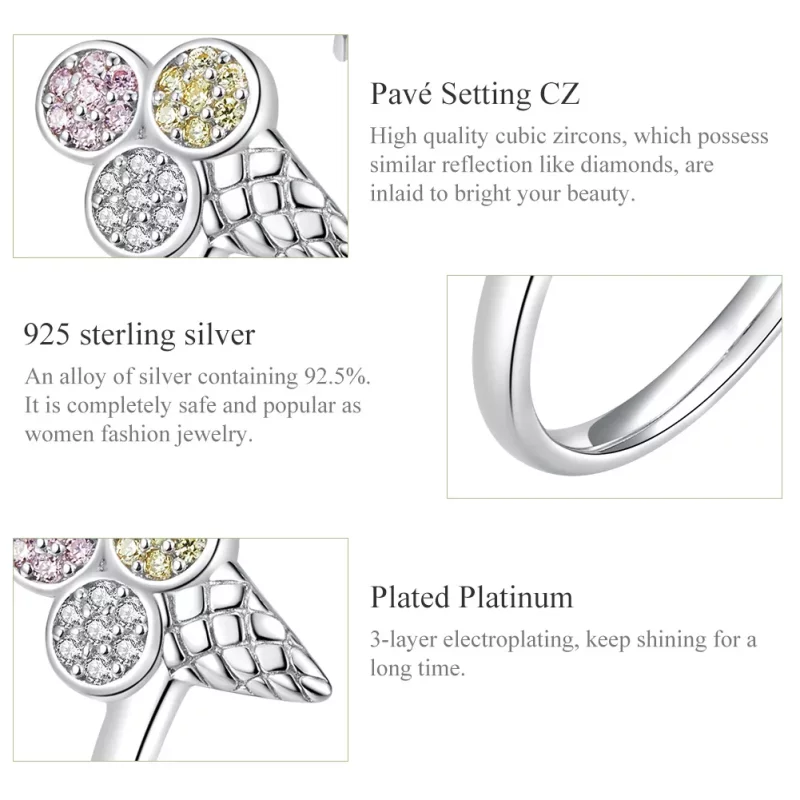 (imagen para) Anillo de helado de plata al estilo Pandora - SCR529 - Ver 3