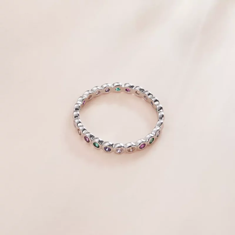 (imagen para) Anillo de la suerte plateado estilo Pandora - SCR714 - Ver 4