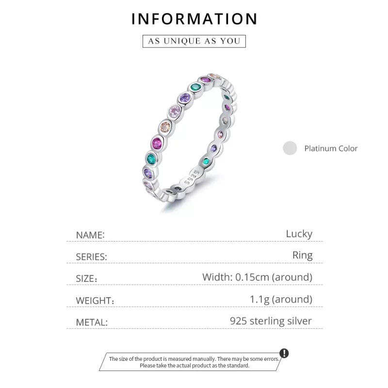 (imagen para) Anillo de la suerte plateado estilo Pandora - SCR714 - Ver 8