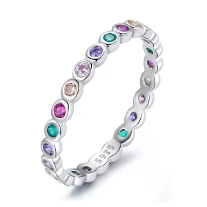 (imagen para) Anillo de la suerte plateado estilo Pandora - SCR714