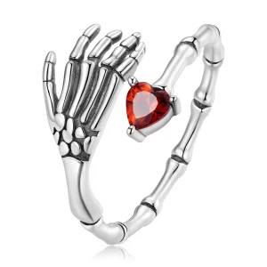 (imagen para) Anillo de mano abierta estilo Pandora con calavera - SCR876