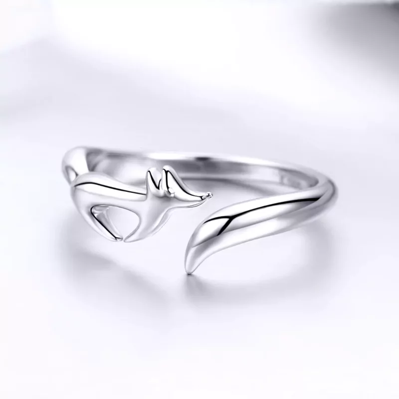(imagen para) Anillo de Plata al Estilo Pandora con Zorrito - SCR478 - Ver 3