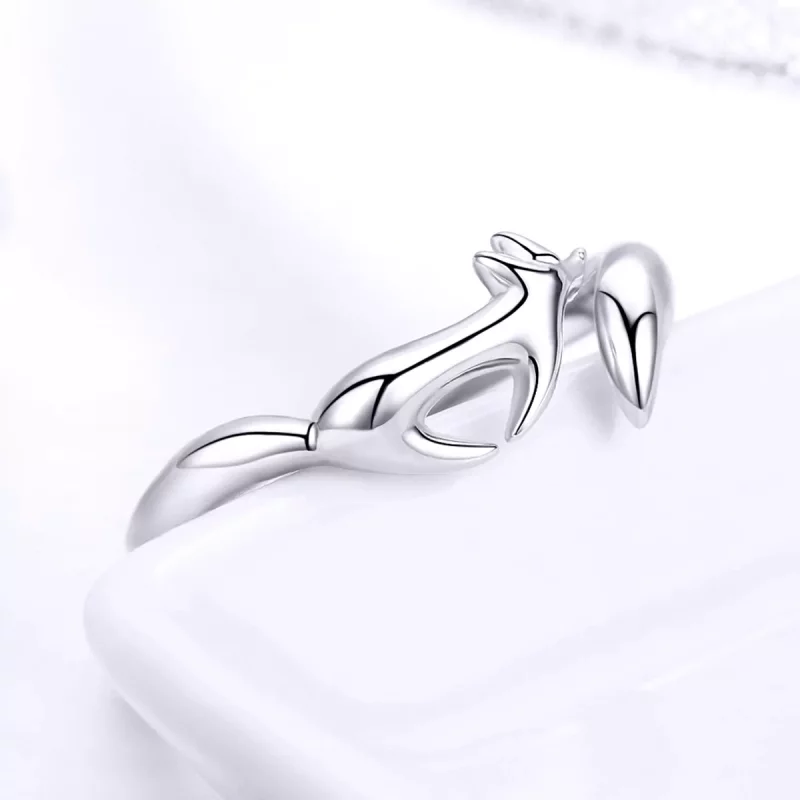 (imagen para) Anillo de Plata al Estilo Pandora con Zorrito - SCR478 - Ver 4
