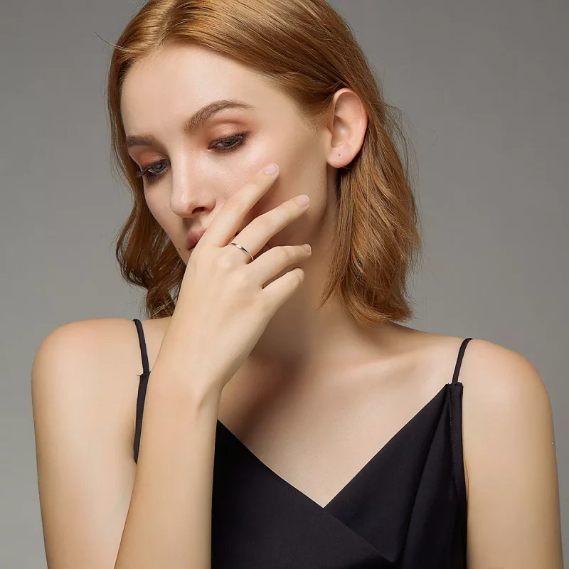 (imagen para) Anillo de Plata de Estilo Pandora con Diseño de Amor Simple - SCR620 - Ver 6