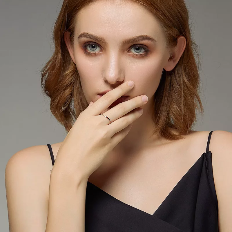 (imagen para) Anillo de Plata de Estilo Pandora con Diseño de Amor Simple - SCR620 - Ver 7