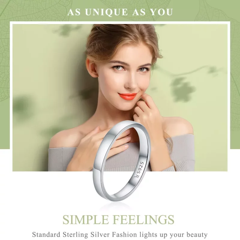 (imagen para) Anillo de plata de estilo Pandora con sentimientos simples - SCR343 - Ver 2