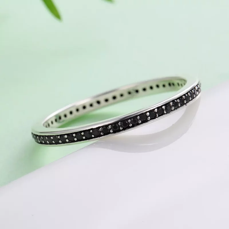 (imagen para) Anillo de plata estilo Pandora con brillo en forma de macetas - SCR114 - Ver 3