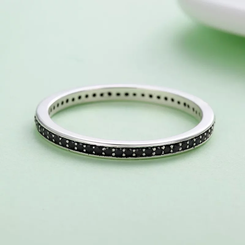 (imagen para) Anillo de plata estilo Pandora con brillo en forma de macetas - SCR114 - Ver 4