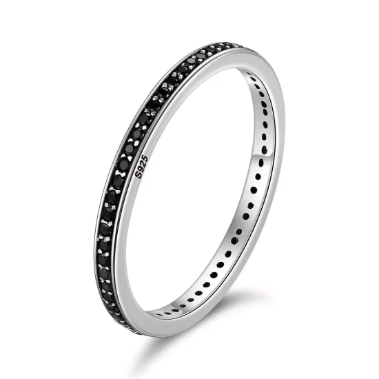 (imagen para) Anillo de plata estilo Pandora con brillo en forma de macetas - SCR114
