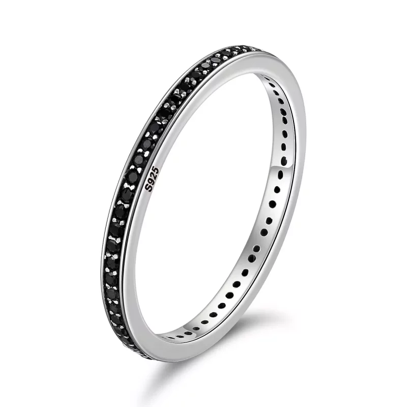 (imagen para) Anillo de plata estilo Pandora con brillo en forma de macetas - SCR114