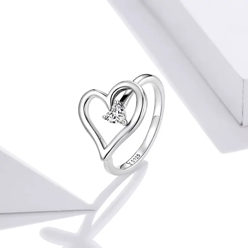 (imagen para) Anillo de plata estilo Pandora con brillo plateado - SCR700 - Ver 2