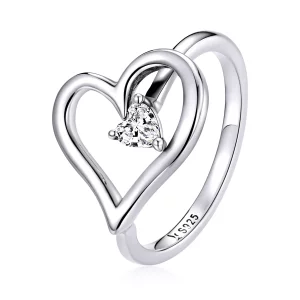 (imagen para) Anillo de plata estilo Pandora con brillo plateado - SCR700