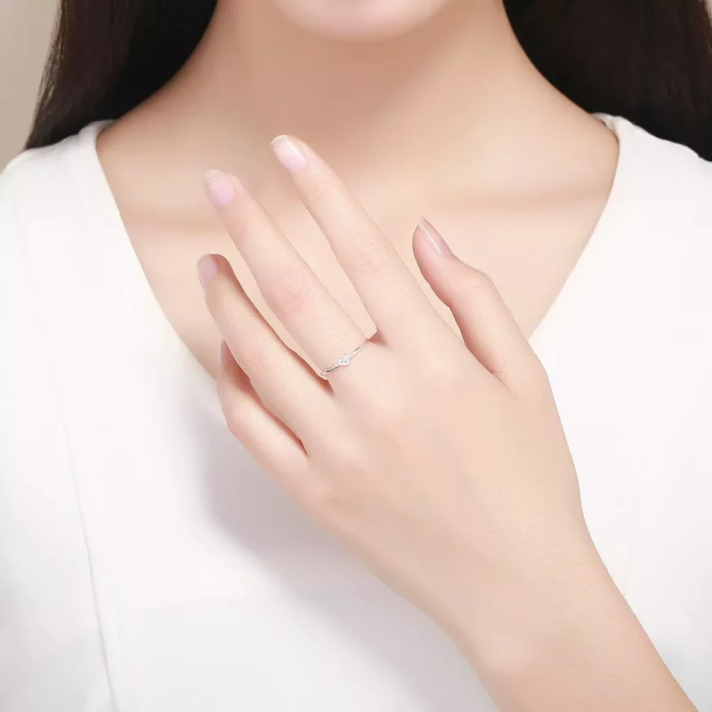 (imagen para) Anillo de plata estilo Pandora con corazón de dama - SCR491 - Ver 5