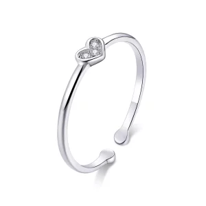 (imagen para) Anillo de plata estilo Pandora con corazón de dama - SCR491