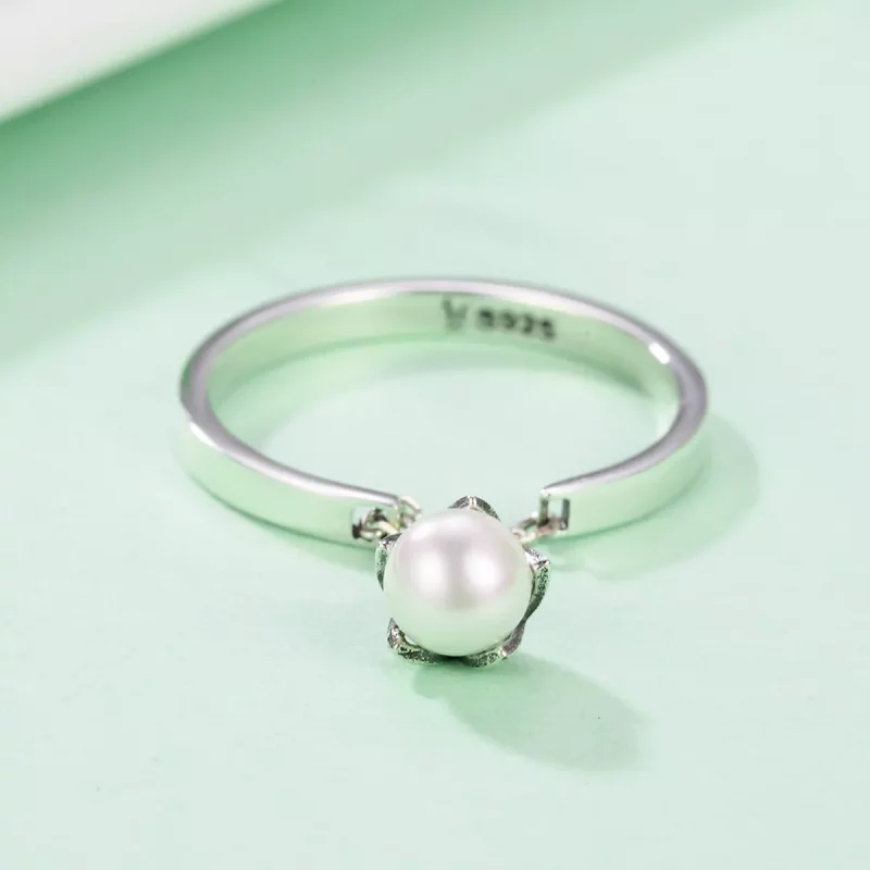 (imagen para) Anillo de plata estilo Pandora con lágrimas de flores - SCR165 - Ver 5