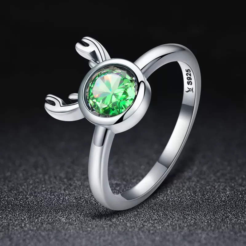 (imagen para) Anillo de Plata Estilo Pandora con Lindos Cuernos - SCR244 - Ver 2