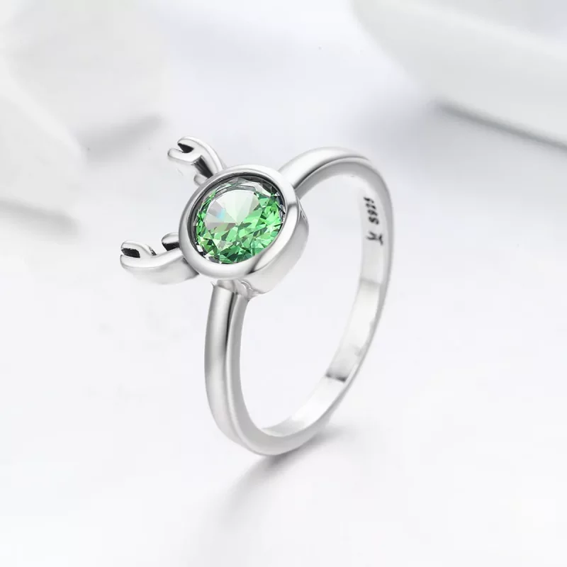 (imagen para) Anillo de Plata Estilo Pandora con Lindos Cuernos - SCR244 - Ver 3